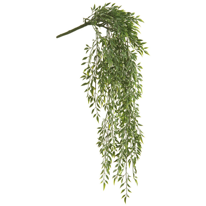 31" Outdoor UV-Resistant Artificial Hanging Ruscus Leaf Stem -Green (Pack of 6) - PBR905-GR