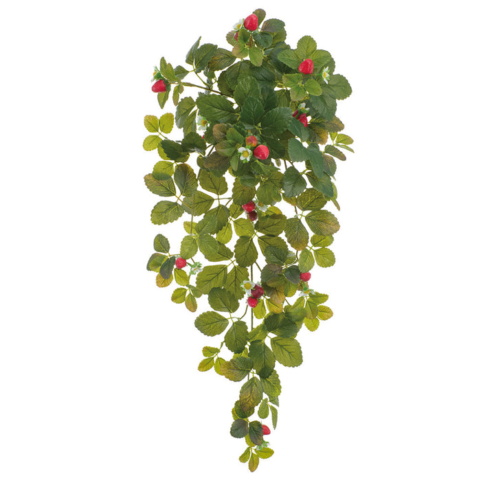 28" Real Touch Hanging Strawberry Artificial Plant -Green/Red (Pack of 6) - PBS167-GR/RE