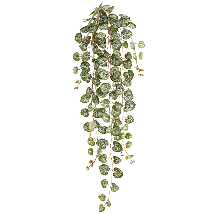 21.5" String of Hearts Leaf Silk Hanging Plant -2 Tone Green (Pack of 12) - PBS443-GR/TT