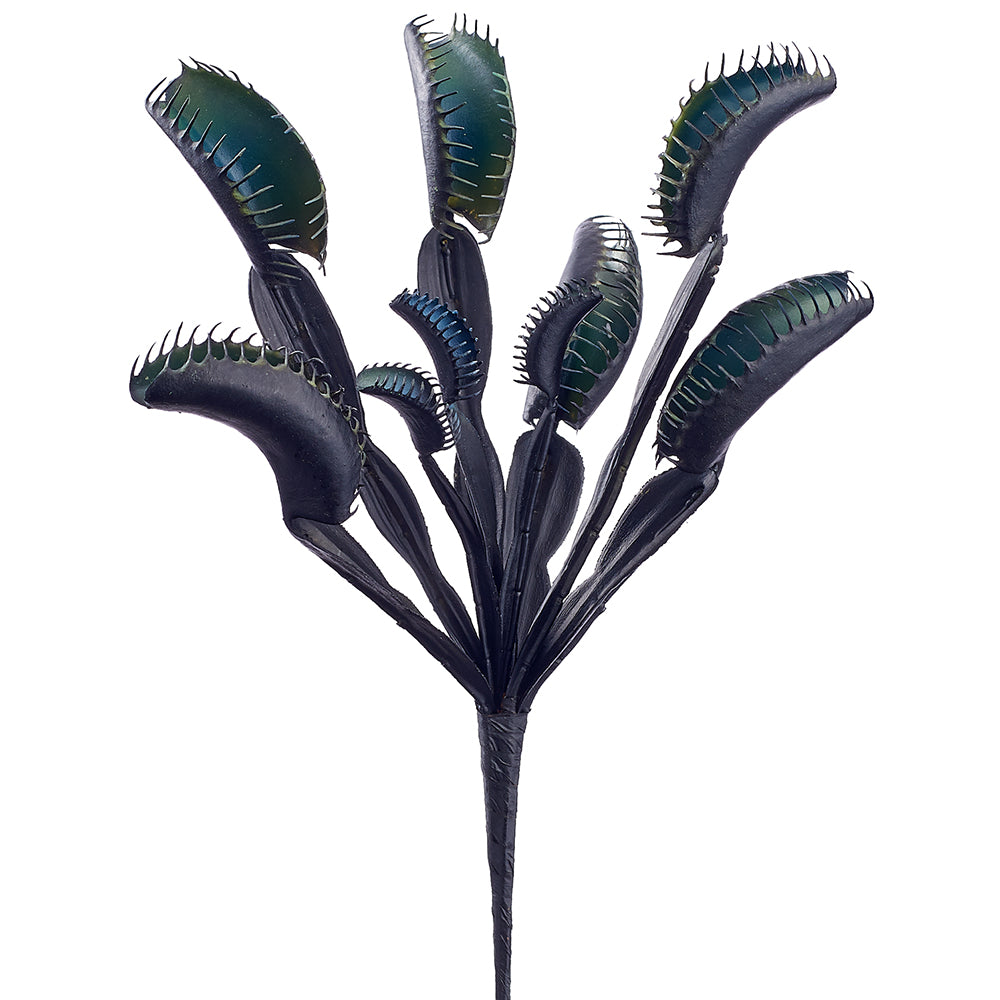 11" Artificial Venus Flytrap Stem Pick -Black (pack of 6) - PBV182-BK