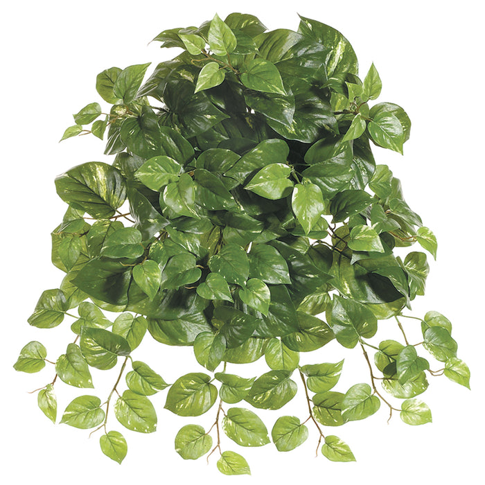 21" Puff Pothos Silk Hanging Plant -162 Leaves -Green (pack of 12) - PBW030-GR
