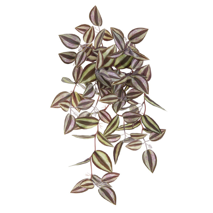 16" Wandering Jew Leaf Hanging Silk Plant -Green/Purple (Pack of 24) - PBW107-GR/PU