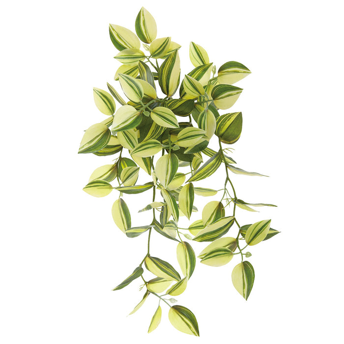 16" Wandering Jew Leaf Hanging Silk Plant -2 Tone Green (Pack of 24) - PBW107-GR/TT