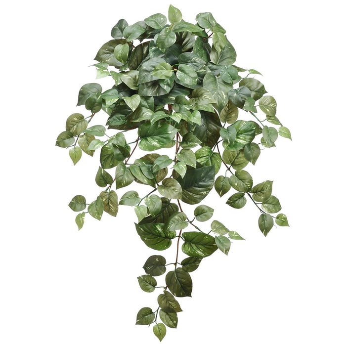 31" Hanging Silk Puff Pothos Leaf Plant -Green (Pack of 12) - PBW130-GR