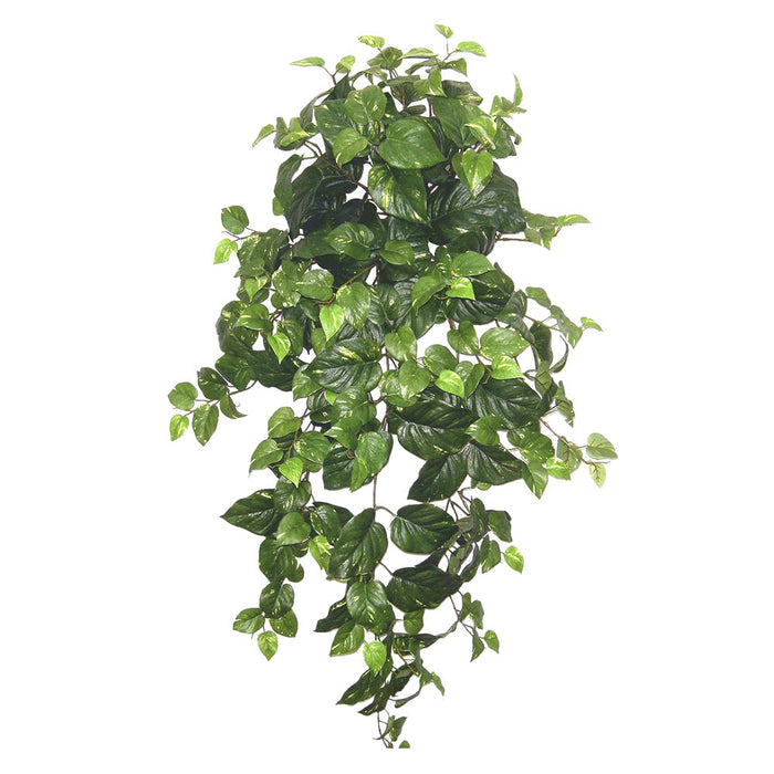 38" Hanging Silk Puff Pothos Leaf Plant -Green (pack of 6) - PBW150-GR