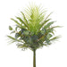 22" Mixed Palm Leaf, & Greenery Silk Stem Bundle -2 Tone Green (Pack of 6) - PBX041-GR/TT