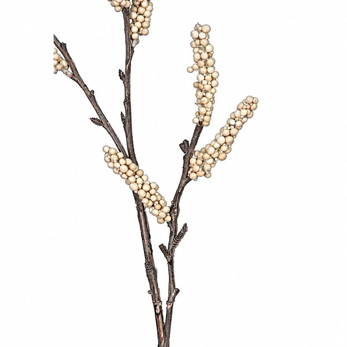 31" Foam Berry Cluster Artificial Stem -Cream (Pack of 12) - PF200122