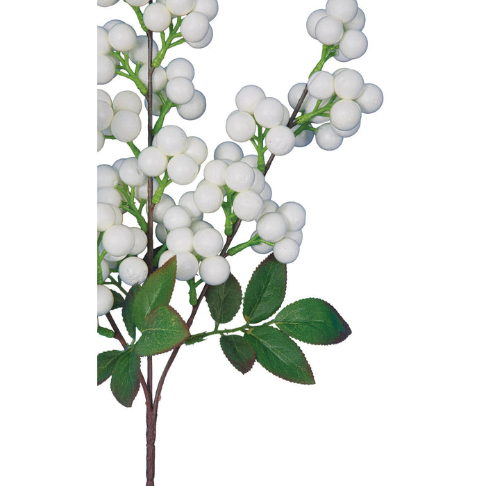 26" Foam Artificial Berry Stem -White (Pack of 12) - PF-240150