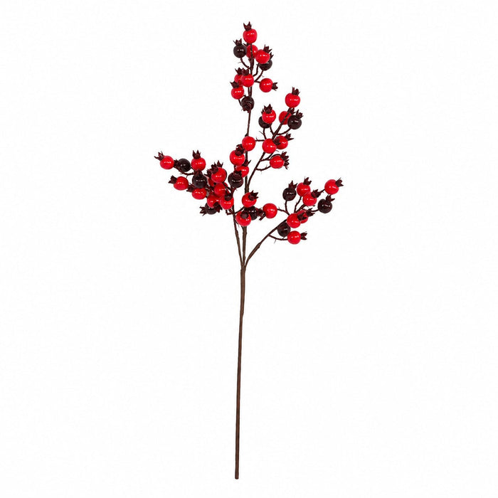 31" Artificial Rosehip Berry Stem -Burgundy/Red (Pack of 12) - PF-260114