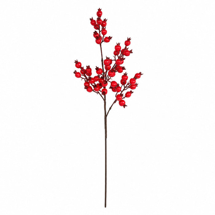 31" Artificial Rosehip Berry Stem -Red (Pack of 12) - PF-260116