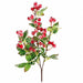 26" Foam Flocked Artificial Berry With Leaf Stem -Red/Green (Pack of 24) - PF-260140