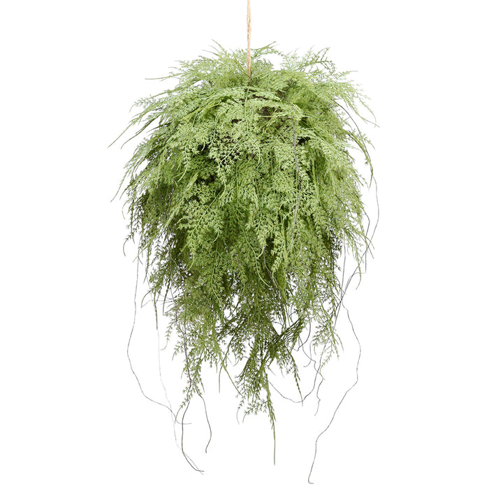 26" Artificial Hanging Ball-Shaped Fern Topiary -Green (Pack of 2) - PFF621-GR