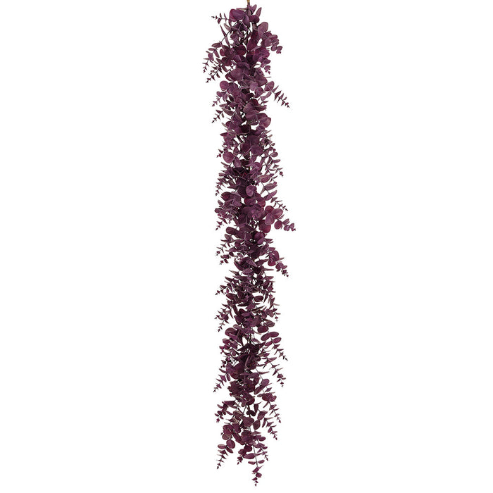 6' Eucalyptus Leaf Silk Garland -Purple (Pack of 2) - PGE002-PU