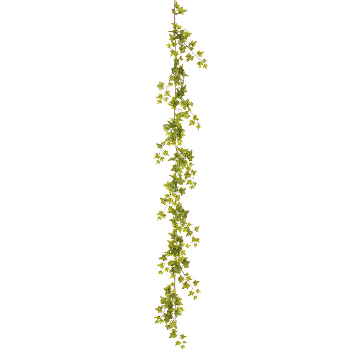 6' Silk Mini Ivy Leaf Hanging Garland -Green (pack of 12) - PGI260-GR