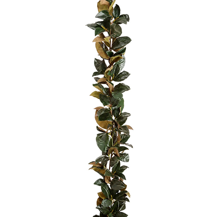 6'10" Magnolia Leaf Silk Garland -Green (Pack of 2) - PGM012-GR