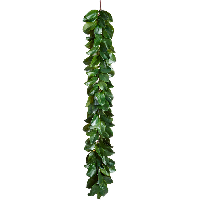 5' Silk Magnolia Leaf Garland -Green (pack of 4) - PGM018-GR