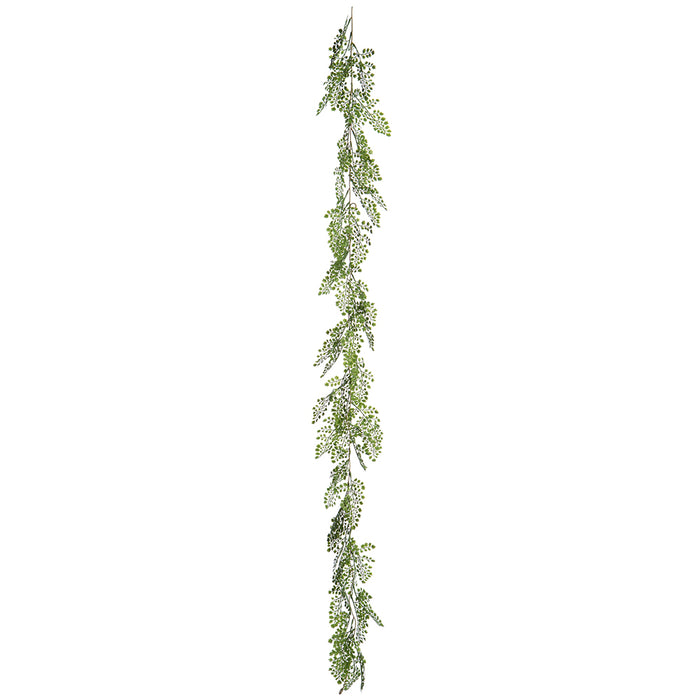 6' Plastic Maidenhair Fern Leaf Garland -Green (pack of 6) - PGM042-GR