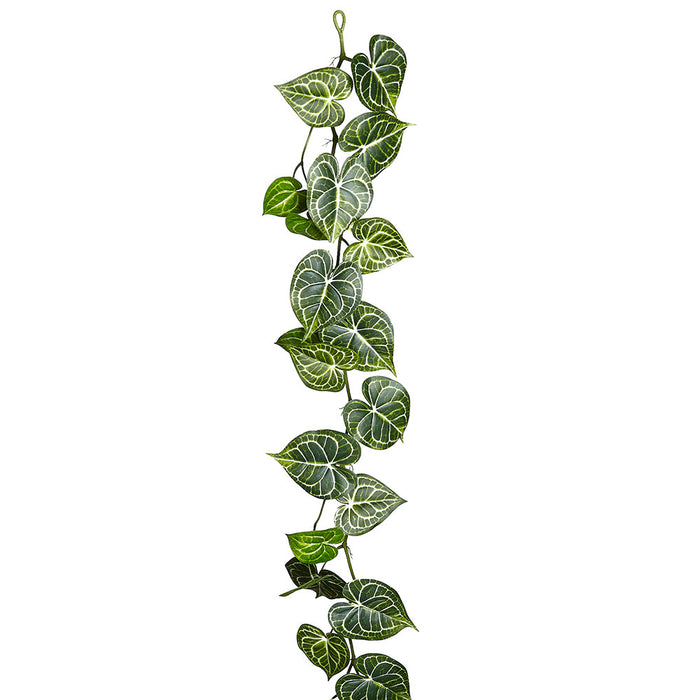 5'11" Heart-Leaf Philodendron Leaf Artificial Garland -Green (Pack of 6) - PGP430-GR