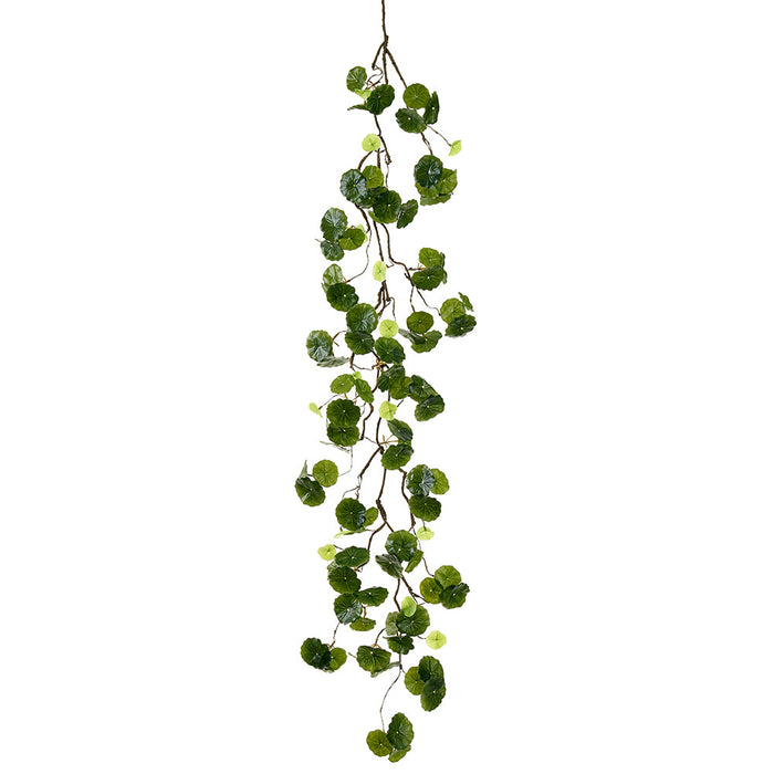 4'7" Pennywort Leaf Silk Garland -Green (Pack of 8) - PGP567-GR