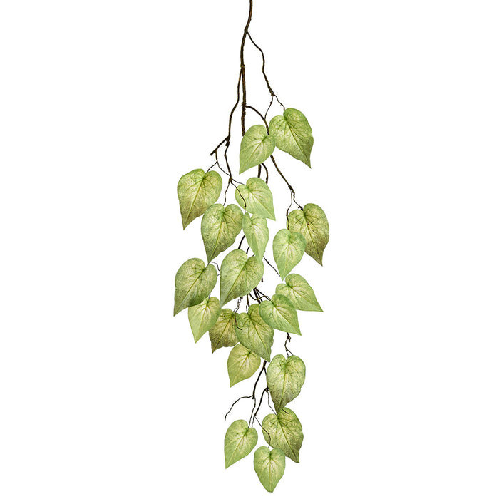 4'2" Heart-Leaf Philodendron Leaf Silk Garland -2 Tone Green (Pack of 12) - PGP569-GR/TT