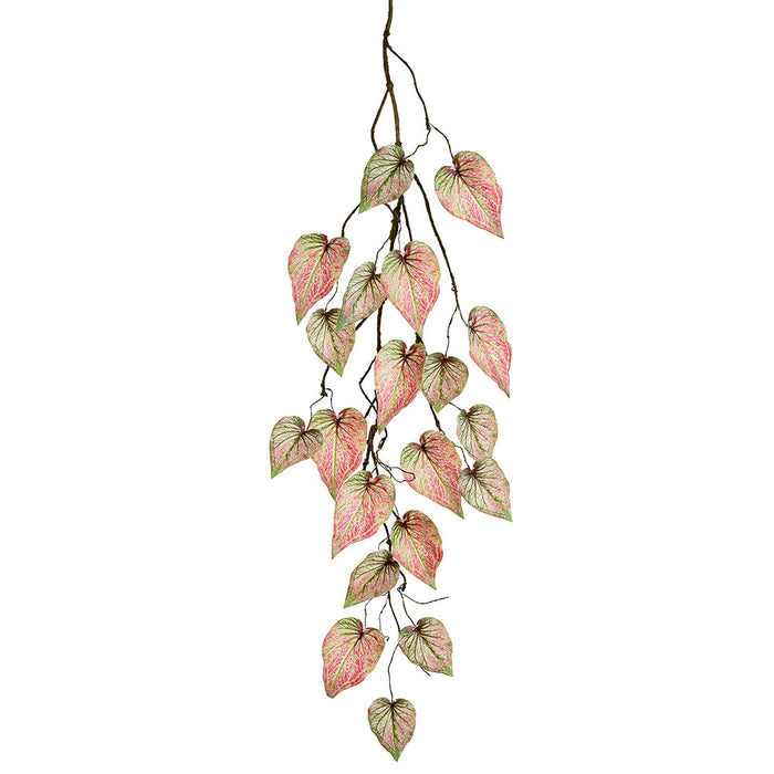 4'2" Heart-Leaf Philodendron Leaf Silk Garland -Red/Green (Pack of 12) - PGP569-RE/GR