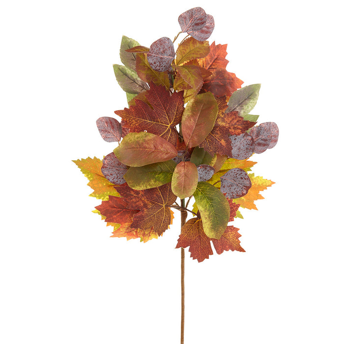 24" Maple & Eucalyptus Leaf Silk Stem -Fall (pack of 4) - PGX433-FA