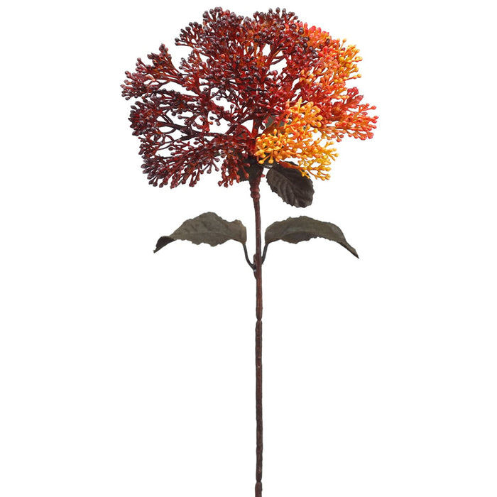 12.5" Artificial Skimmia Stem -Orange/Black (Pack of 24) - PKS325-OR/BK