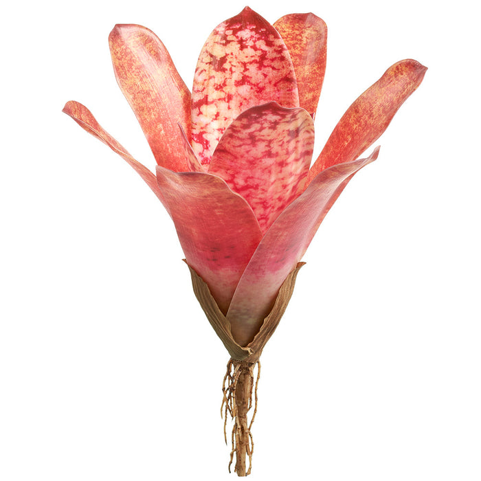 12" Artificial Bromeliad Plant Flower Bush -2 Tone Watermelon (Pack of 12) - PPB084-WM/TT