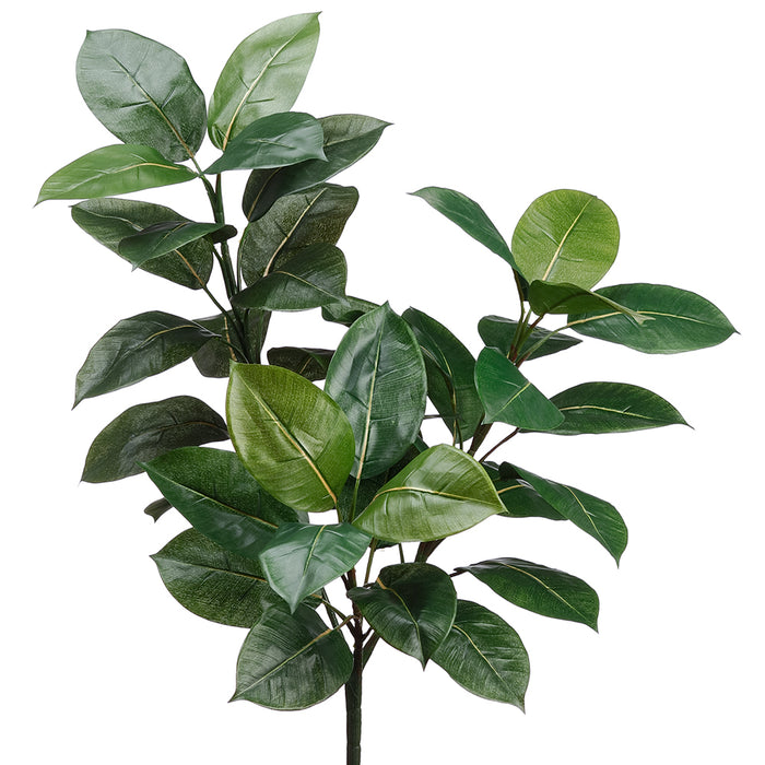 32" Silk Rubber Leaf Plant With 40 Leaves -Green (pack of 6) - PPH316-GR