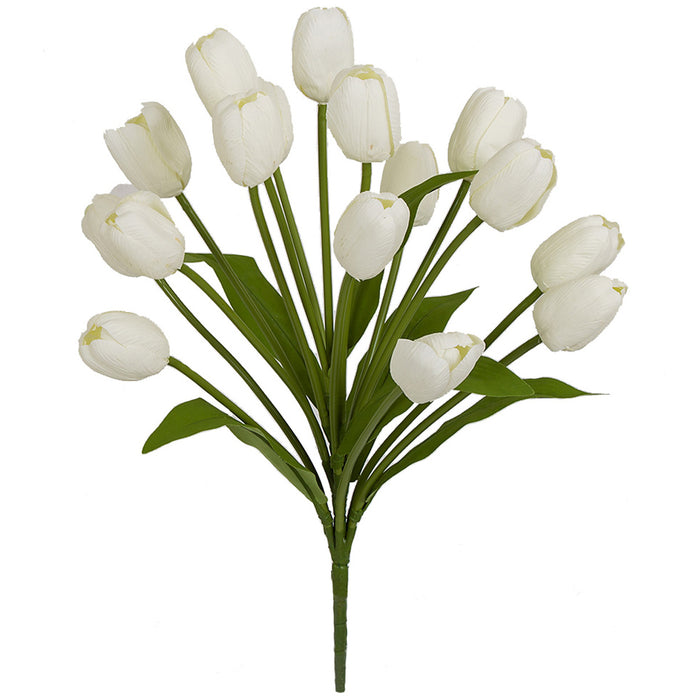 18.5" IFR Artificial Tulip Flower Bush -White (pack of 6) - PR193264
