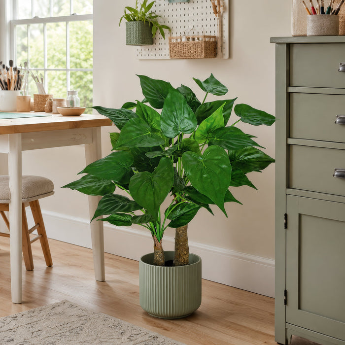 37.5" IFR Alocasia Leaf Artificial Plant w/Pot -Green - PR-200030