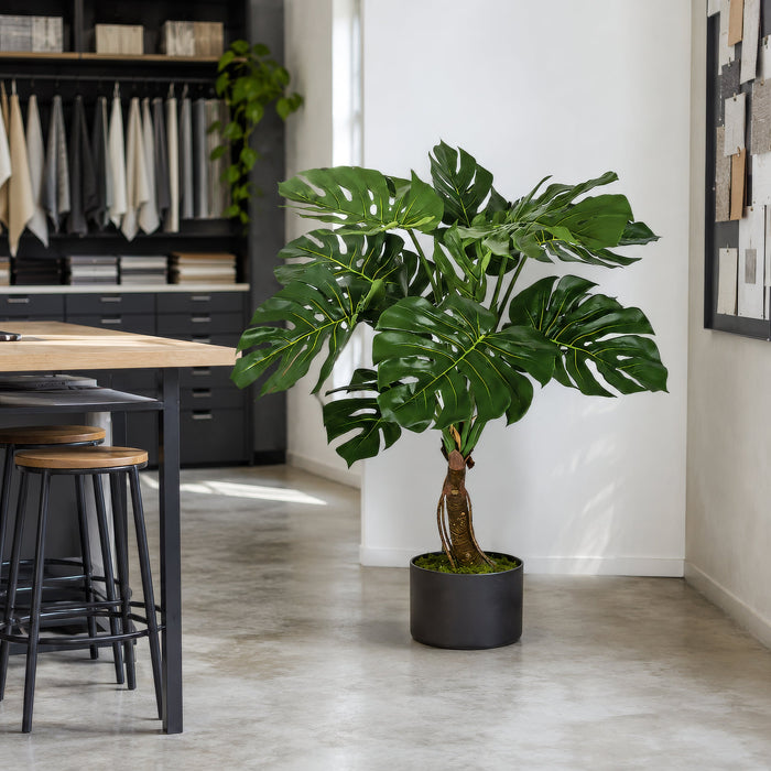 3'9" IFR Split Philodendron Monstera Leaf Artificial Plant w/Pot -Green - PR-200050