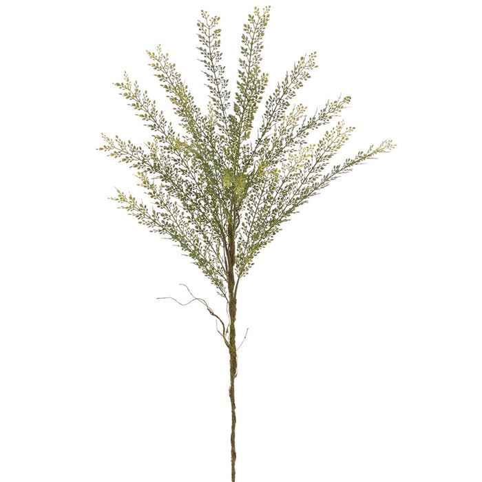 39" Mini Button Leaf Fern Artificial Stem -Green (Pack of 12) - PSB015-GR