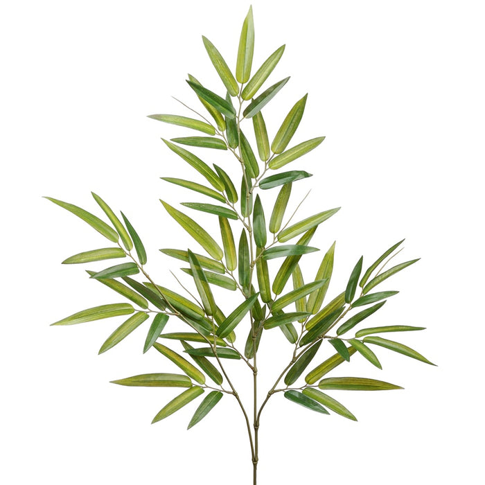 28.5" Silk Bamboo Leaf Stem -2 Tone Green (pack of 12) - PSB285-GR/TT