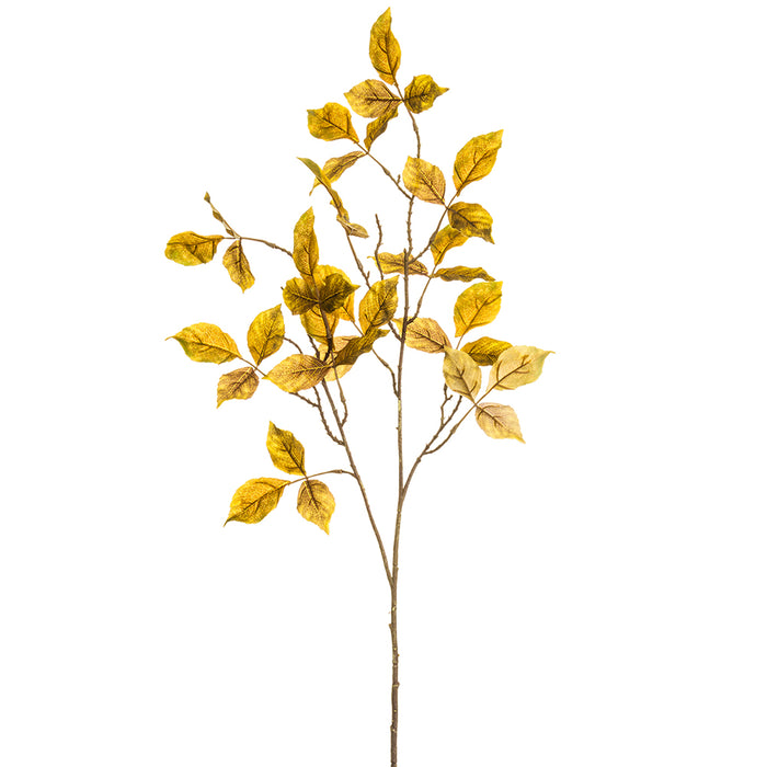 32" Silk Beech Leaf Stem -Brown/Mustard (pack of 12) - PSB632-BR/MD
