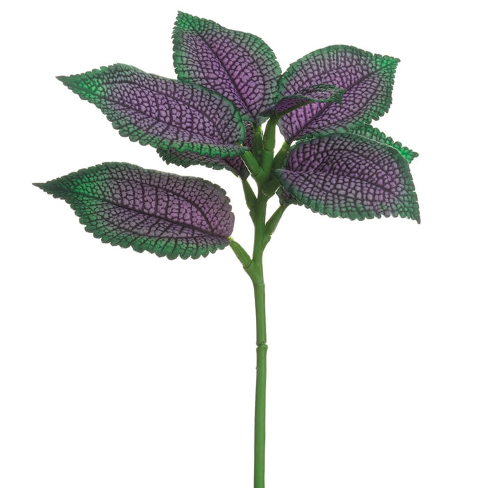 10" Silk Coleus Leaf Stem -Purple/Green (pack of 12) - PSC105-PU/GR