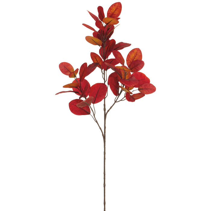 37" Artificial Cotinus Leaf Stem -Flame (pack of 12) - PSC124-FL