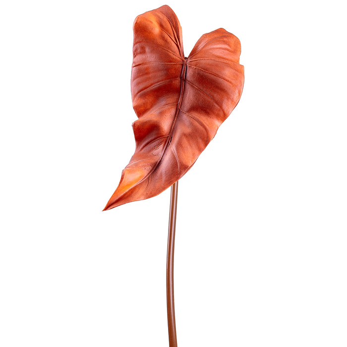28" Silk Calla Lily Leaf Stem -Rust (pack of 12) - PSC695-RU