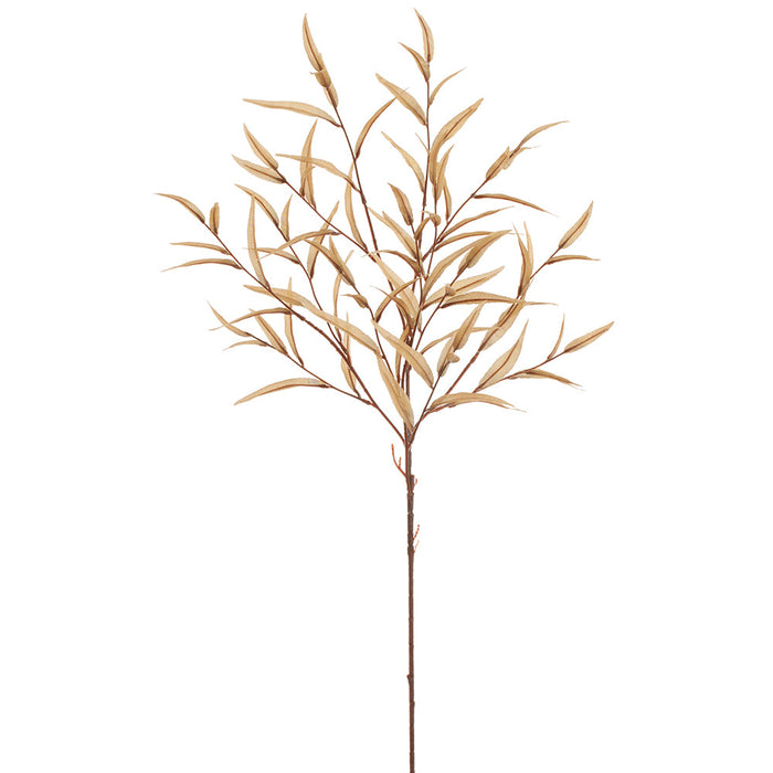 35" Eucalyptus Leaf Silk Stem -Tan (Pack of 12) - PSE007-TN