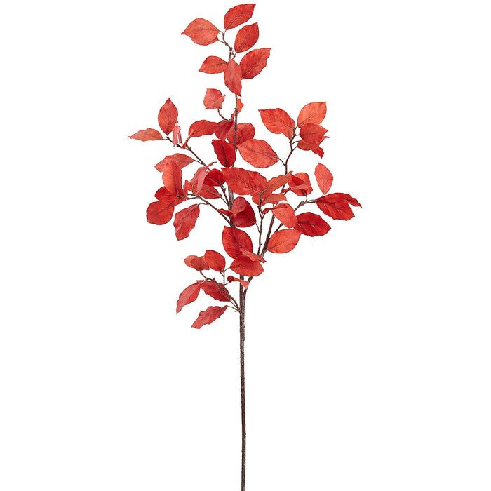 46" Elm Leaf Artificial Stem -Flame (Pack of 8) - PSE014-FL