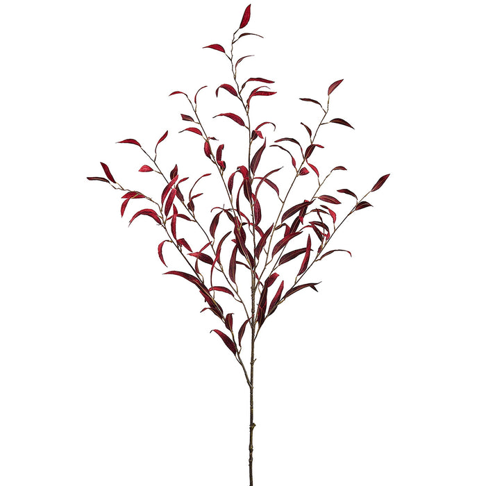 48" Eucalyptus Leaf Silk Stem -Burgundy (Pack of 12) - PSE051-BU