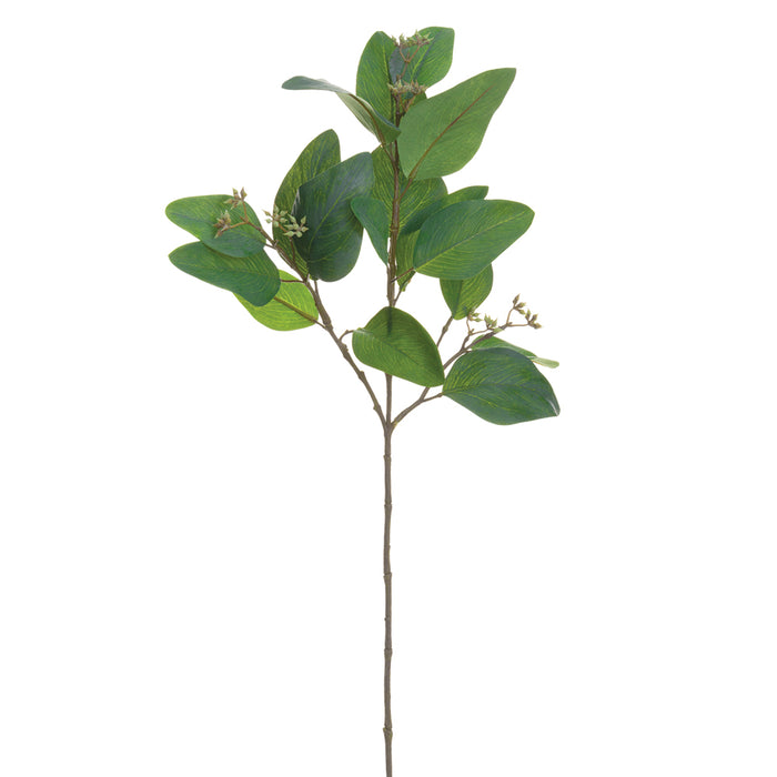24.5" Silk Eucalyptus Leaf Stem -Green/Gray (pack of 12) - PSE245-GR/GY