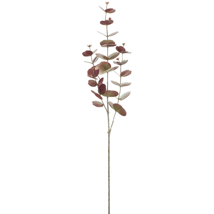 35" Eucalyptus Leaf Silk Stem -Burgundy (Pack of 12) - PSE269-BU
