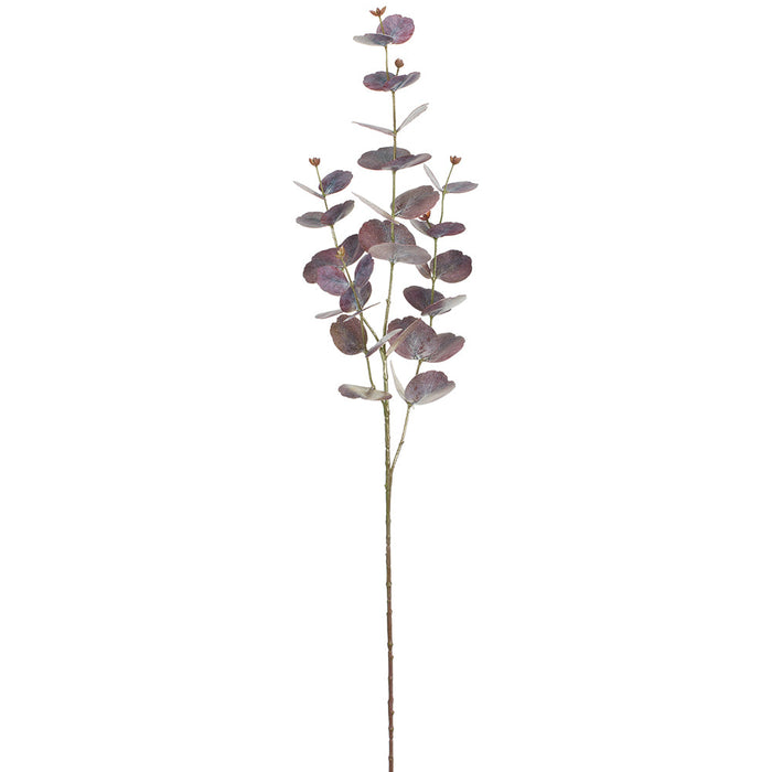 35" Eucalyptus Leaf Silk Stem -Purple (pack of 12) - PSE269-PU