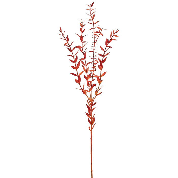 29" Eucalyptus Parvifolia Leaf Silk Stem -Flame (Pack of 12) - PSE504-FL