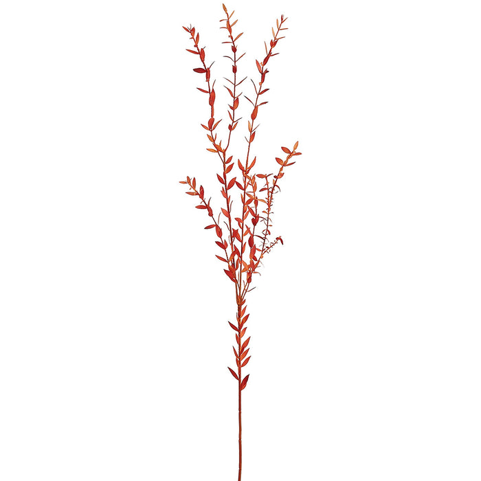46" Eucalyptus Parvifolia Leaf Silk Stem -Flame (Pack of 12) - PSE506-FL