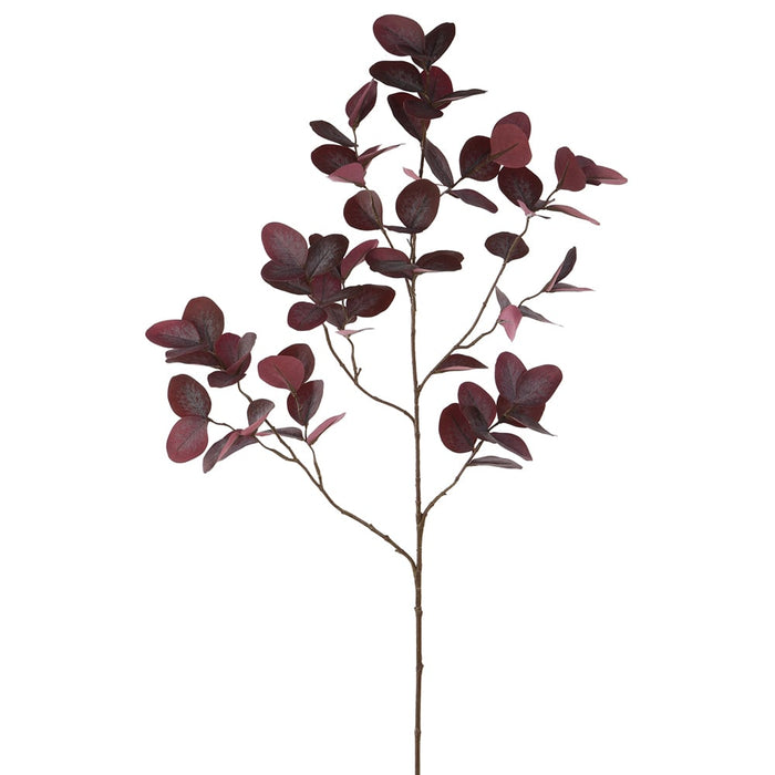 46" Eucalyptus Silk Leaf Stem -Burgundy (Pack of 6) - PSE982-BU
