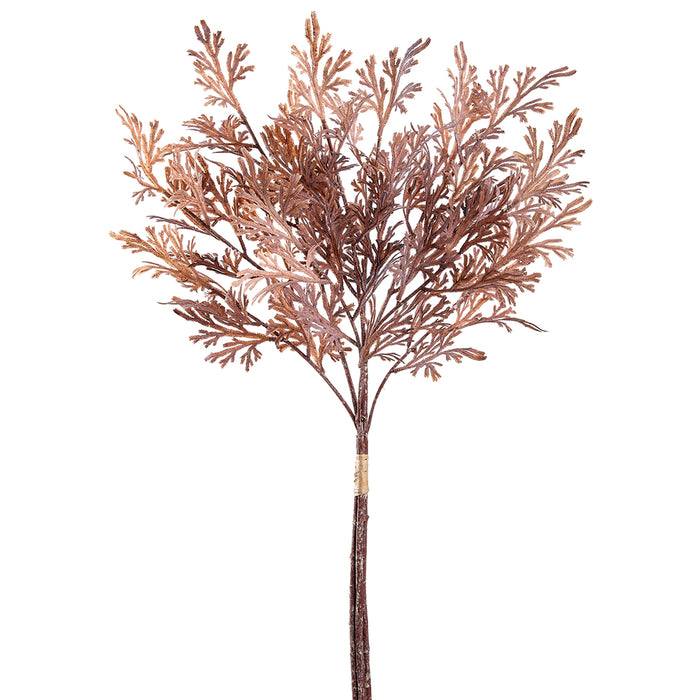 28" Artificial Fern Leaf Stem Bundle -Brown (pack of 12) - PSF036-BR