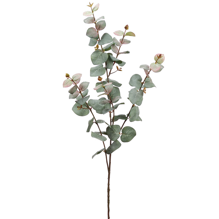 41" Silk Eucalyptus Leaf Stem -Frosted Green (pack of 12) - PSF048-GR/FS
