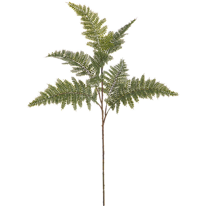 32" PE Soft-Touch Leather Fern Leaf Artificial Stem -Green (Pack of 24) - PSF247-GR